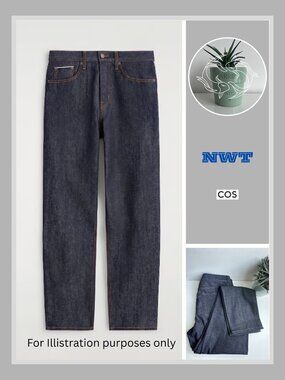 COS - Pillar Selvedge Slim Fit Jeans - Dark Blue (Size 30)